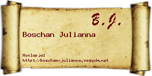 Boschan Julianna névjegykártya